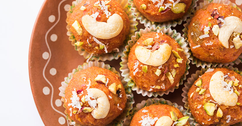 Coconut carrot laddoo