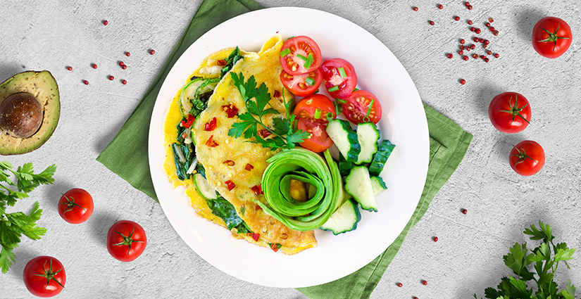 Tomato Zucchini omelet