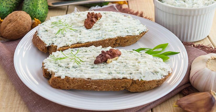 Cottage Cheese Walnut Caprese Toast