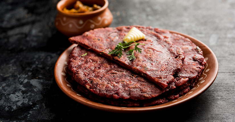 Paneer Stuffed Ragi Parantha