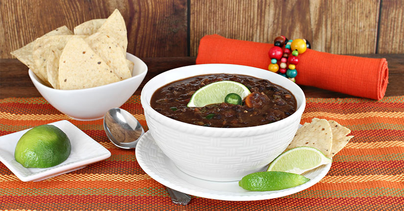 Smoky black bean vegan soup