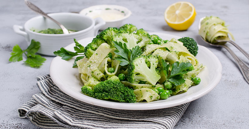 Pea Pesto Pappardelle