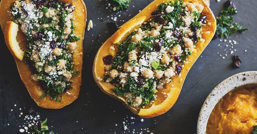 Light tart of Butternut Squash and Kale