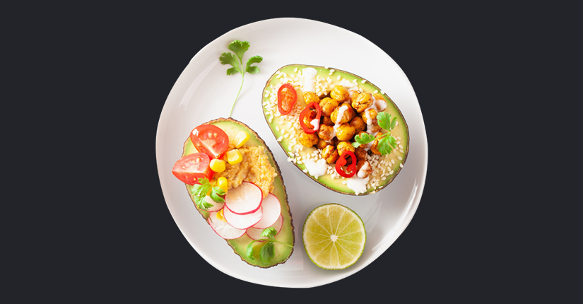 Chickpea stuffed avocado boats