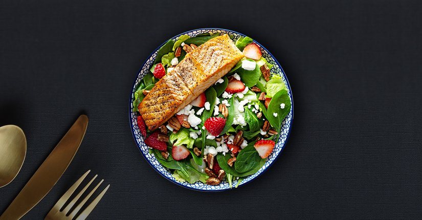 Balsamic Salmon Spinach Salad