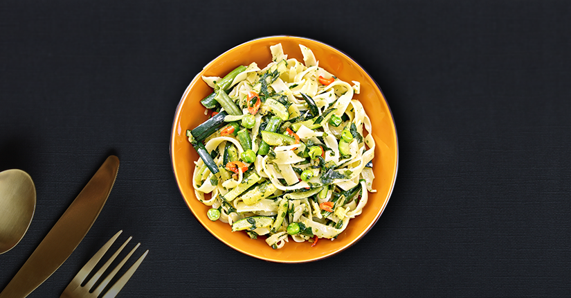 Squash Tagliatelle with Creamy Pesto