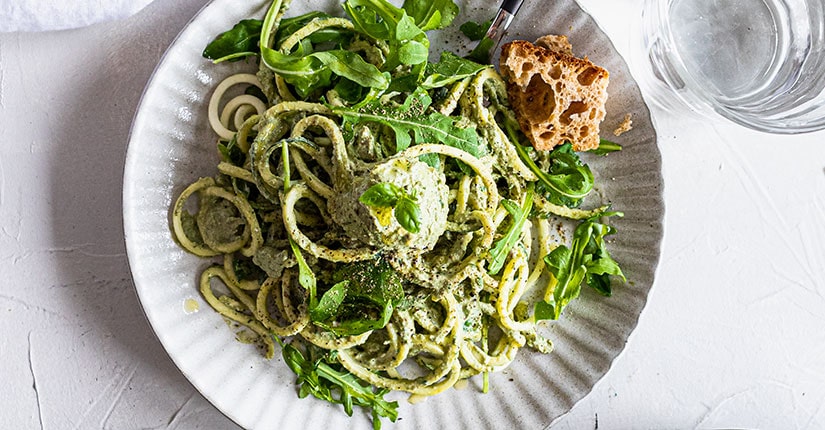 Pumpkin seed Pesto with Zucchini Noodles