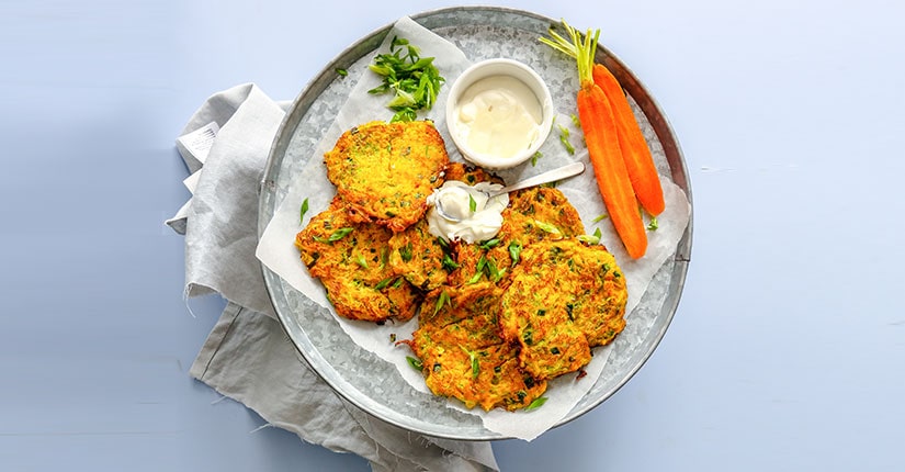 Carrot and Coriander Baked Fritters