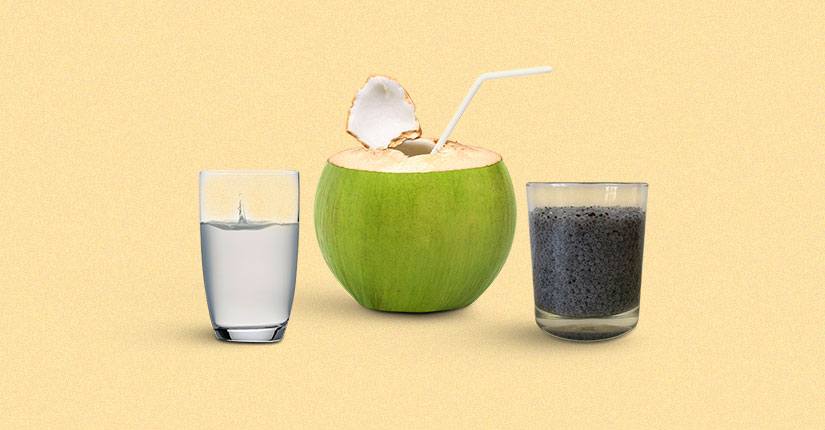 Coconut water with Sabja Seeds