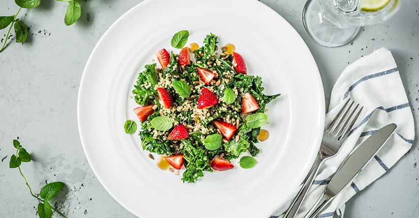 Quinoa Salad with Kale and Strawberries