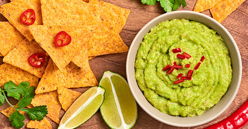 Plantain Crisps with Avocado Dip