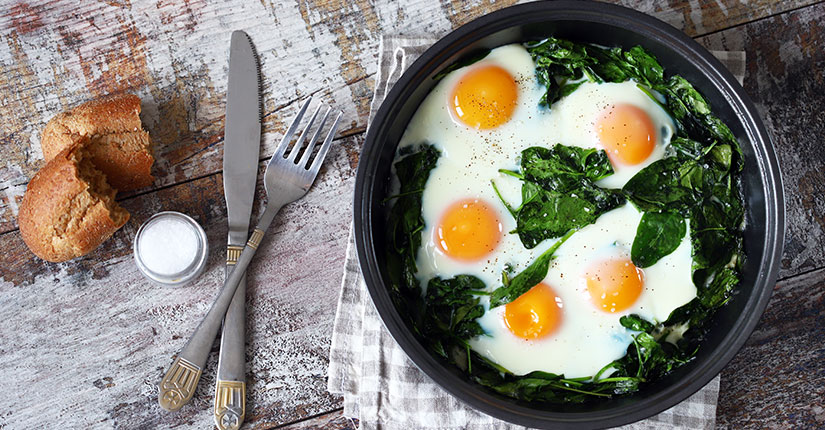 Spinach and Baked Eggs