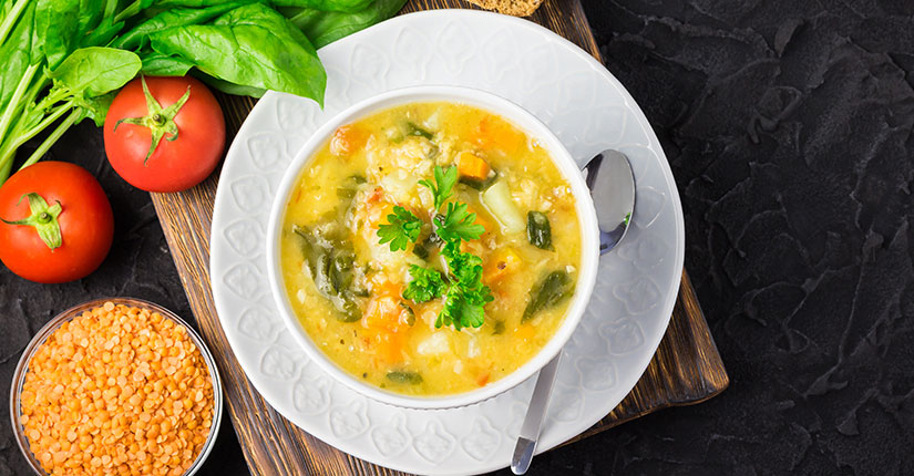 Spinach and Lentil Squash