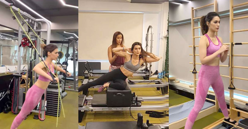 B-Town Star Kriti Sanon Motivates Her Fans to Workout Each Day, Everyday As She Is Spotted Performing Pilates