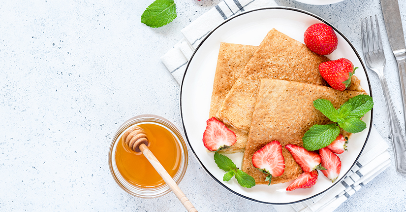 Buckwheat Crepe with Strawberry Stew Recipe