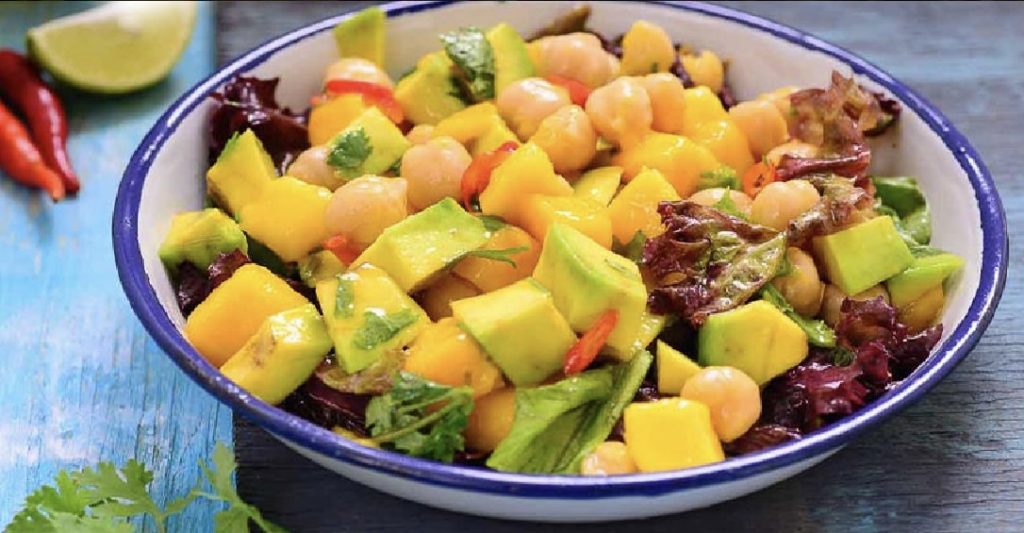 Chickpea & raw mango salad