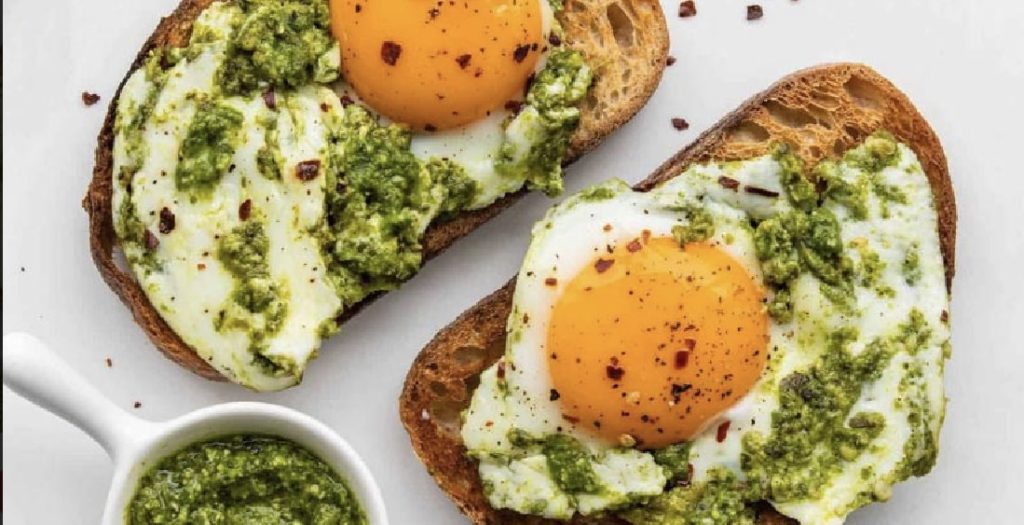 Pesto Eggs on Toast