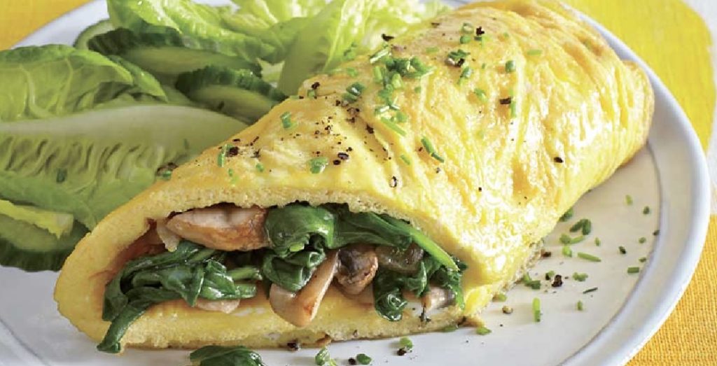 Spinach and Mushroom Omelette