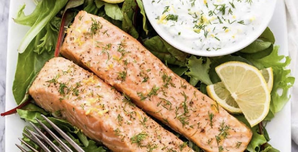 Baked Salmon with Lemon-Dill Sauce