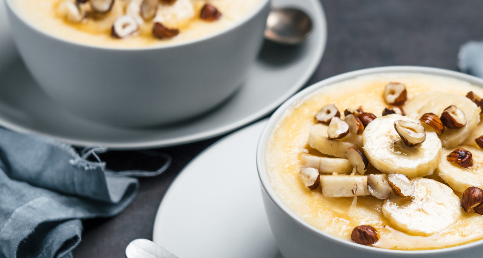 Banana Hazelnut Semolina Porridge