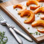 Baked pumpkin slices with thyme